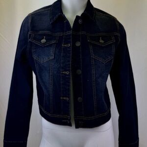 Dark Indigo Denim Jacket - Women's Classic Jean Jacket